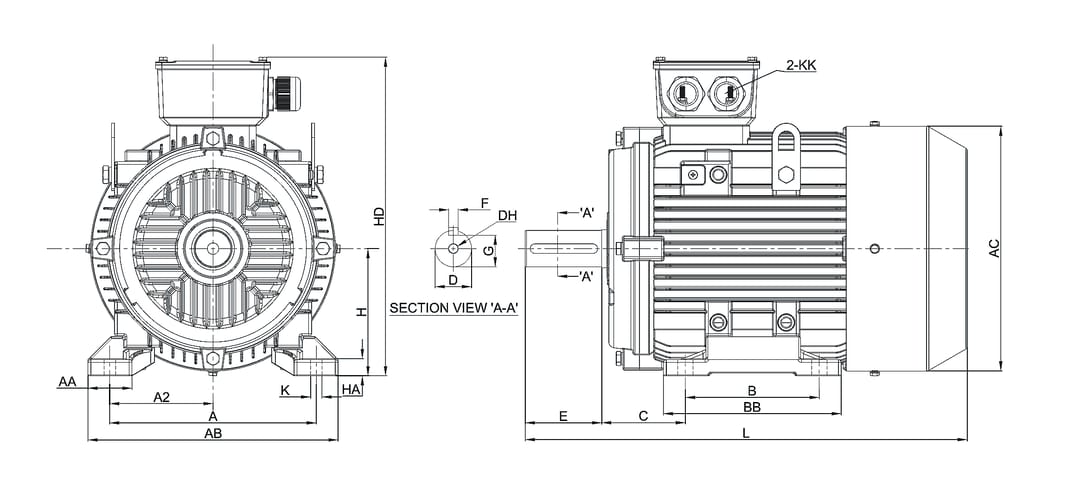 Induction Motor Dimensions